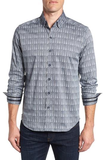 Men's Robert Graham Banyan Tailored Fit Print Sport Shirt - Black
