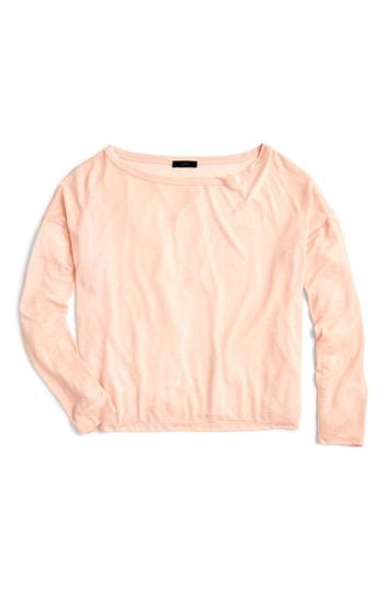 Women's J.crew Long Sleeve Tencel Tee, Size - Pink