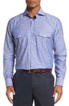 Men's Peter Millar Discovery Fit Chambray Sport Shirt