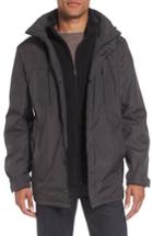 Men's Reaction Kenneth Cole Hooded Jacket With Inset Fleece Bib - Grey