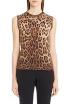 Women's Dolce & Gabbana Leopard Print Silk & Cashmere Sweater