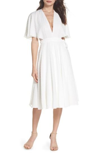 Women's Fame And Partners Sylvan Swiss Dot Wrap Dress