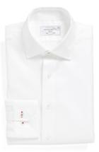 Men's Lorenzo Uomo Trim Fit Herringbone Dress Shirt - 32/33 - White