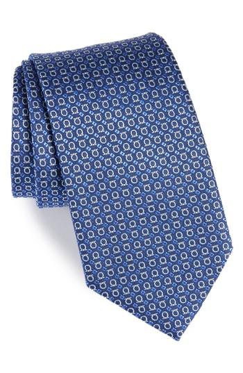 Men's Salvatore Ferragamo Efeso Print Silk Tie, Size - Purple