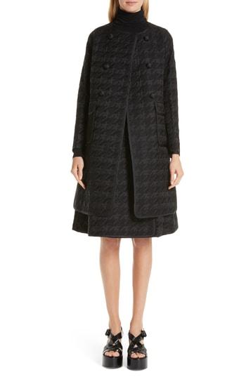 Men's Noir Kei Ninomiya Quilted Houndstooth Coat - Black