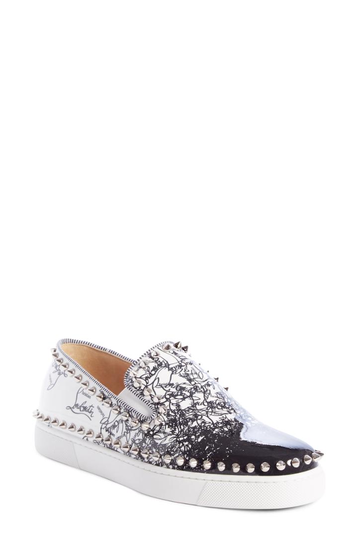 Women's Christian Louboutin Boat Logo Slip-on Sneaker