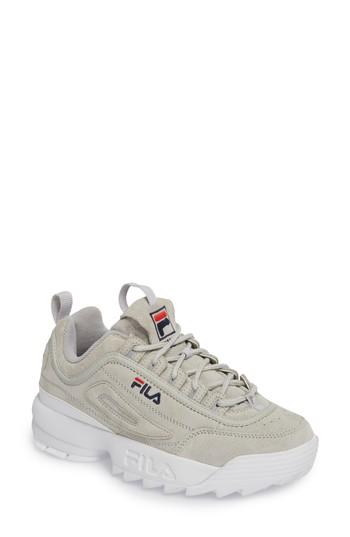 Women's Fila Disruptor Ii Premium Suede Sneaker M - Grey