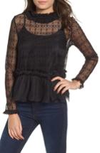 Women's Kendall + Kylie Victorian Lace Top - Black