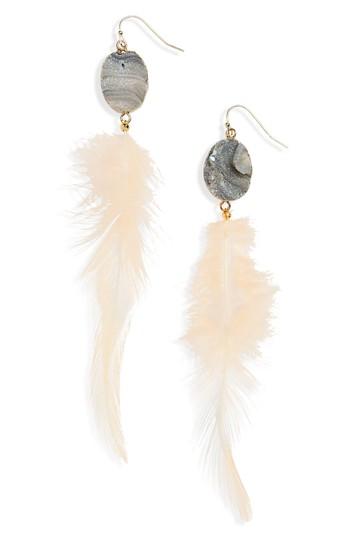 Women's Panacea Sunstone Feather Earrings