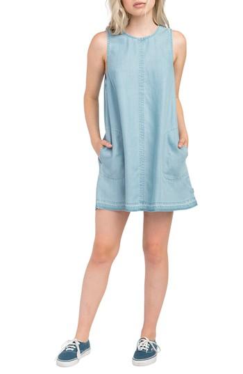Women's Rvca Release Chambray Shift Dress - Blue
