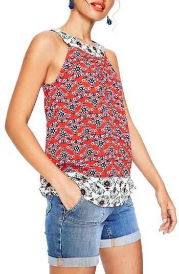 Women's Boden Print Mix Swing Top - Red