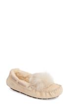 Women's Ugg Dakota Genuine Shearling Pompom Slipper M - Ivory