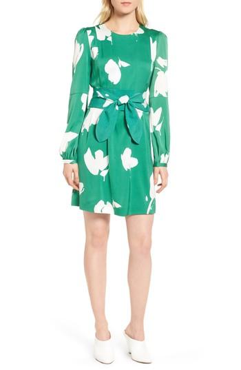 Women's Lewit Floral Stretch Silk Dress - Green