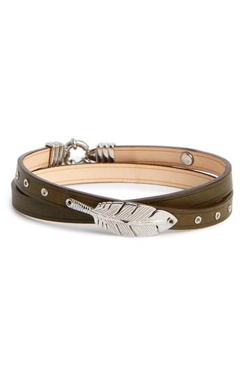 Men's Gas Bijoux Penna Leather Wrap Bracelet