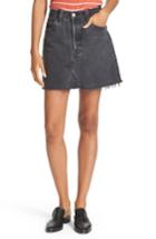 Women's Re/done High Waist Repurposed Denim Miniskirt - Black