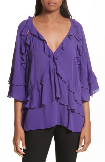 Women's Iro Abby Ruffle Top Us / 38 Fr - Purple