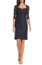 Women's La Femme Sweetheart Lace Sheath Dress