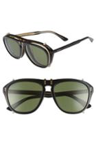 Men's Gucci 54mm Flip-up Aviator Sunglasses - Black