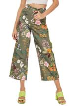 Women's Topshop Tropical Floral Jeans W X 30l (fits Like 24w) - Green