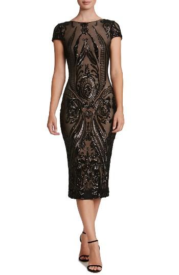 Women's Dress The Population Brandi Sequin Body-con Dress - Black
