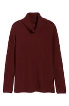 Women's Halogen Oversized Turtleneck Tunic Sweater - Burgundy