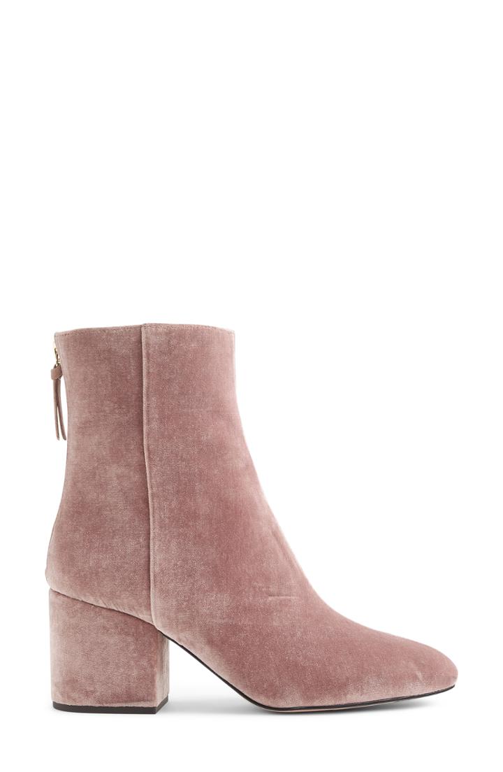 Women's J.crew Sadie Velvet Ankle Bootie M - Pink