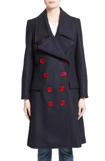 Women's Burberry Benington Wool Coat - Blue