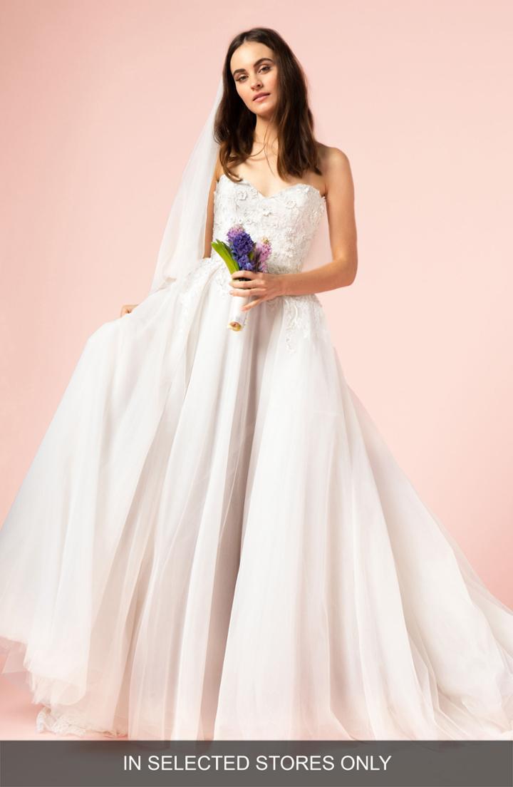 Women's Bliss Monique Lhuillier Strapless Sweetheart Gown