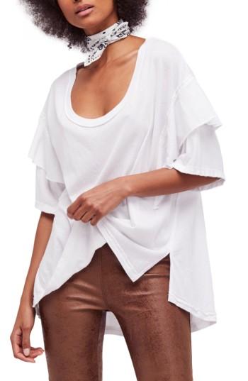 Women's Free People Abracadabra Ruffle Tee - White