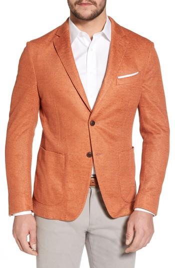 Men's Flynt Trim Fit Heathered Jersey Blazer R - Orange