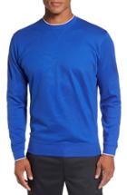 Men's Bobby Jones 'walker' Tipped Pima Cotton Long Sleeve T-shirt, Size - Blue