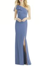 Women's After Six Bow One-shoulder Gown - Blue