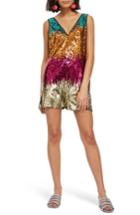 Women's Topshop Festival Rocky Sequin Romper - Metallic