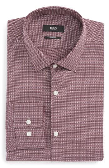 Men's Boss Marley Sharp Fit Check Dress Shirt R - Red