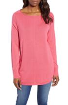 Women's Caslon Seam Detail Shirttail Tunic - Pink