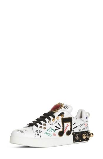 Women's Dolce & Gabbana Mixed Media Sneaker .5us / 36eu - White