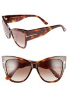 Women's Tom Ford Anoushka 57mm Special Fit Butterfly Sunglasses - Havana/ Gradient Brown Lenses
