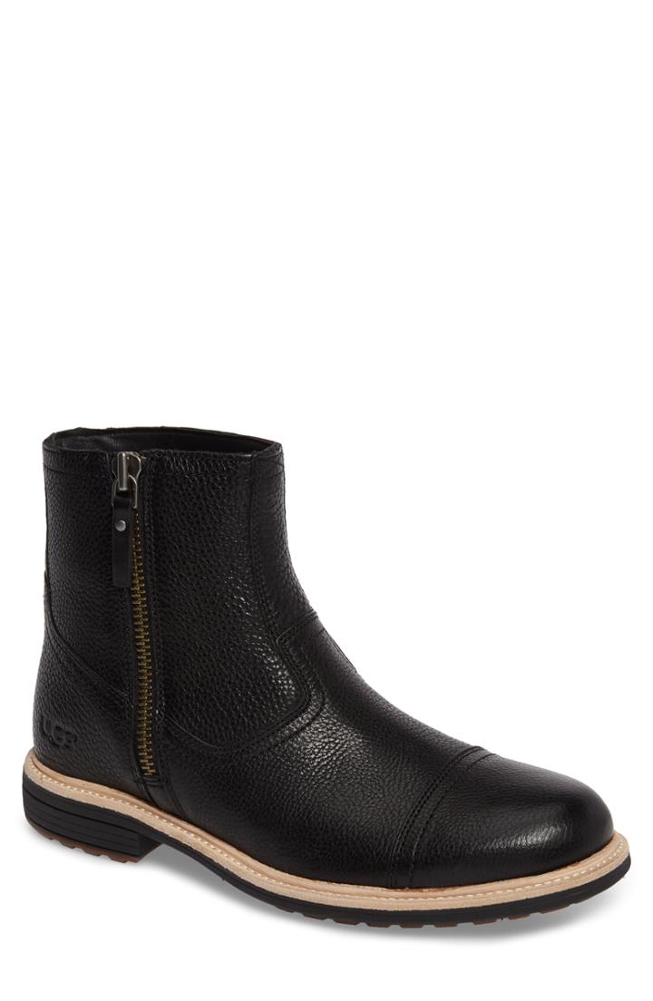 Men's Ugg Dalvin Zip Boot With Genuine Shearling .5 M - Black