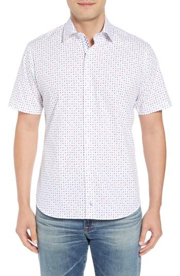 Men's Tailorbyrd Banning Regular Fit Dot Sport Shirt - White