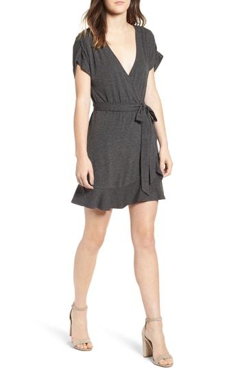 Women's Speechless Surplice Knit Dress - Grey