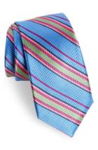 Men's Nordstrom Men's Shop Soho Stripe Silk Tie, Size - Blue