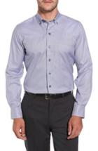 Men's David Donahue Microcheck Sport Shirt, Size - Blue