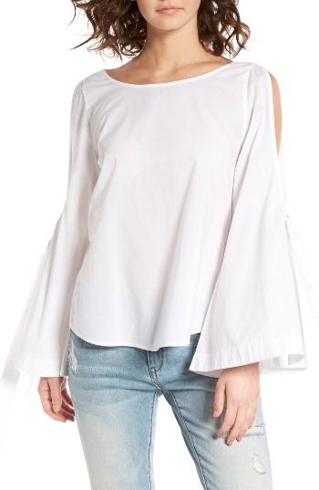 Women's Bp. Tie Sleeve Blouse, Size - White
