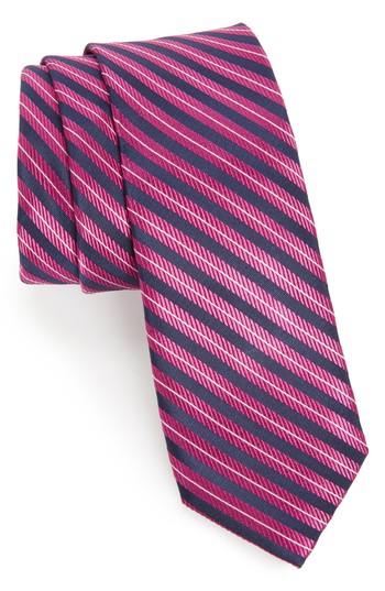 Men's Nordstrom Men's Shop Milliner Stripe Silk Tie, Size - Pink
