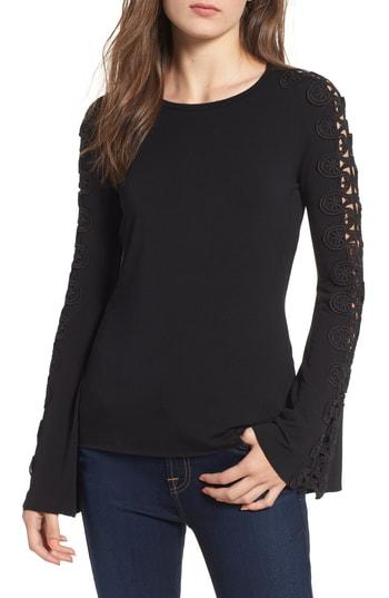 Women's Bailey 44 Romanov Lace Bell Sleeve Tee - Black