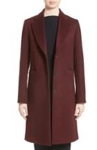 Women's Victoria Beckham Bonded Felt Coat Us / 8 Uk - Burgundy