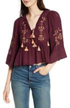 Women's Free People Embroidered Crop Top - Purple
