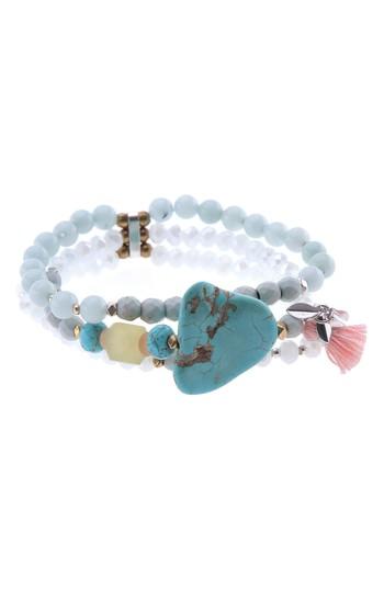 Women's Nakamol Design Poppy Amazonite, Agate & Crystal Stretch Bracelet
