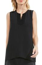 Women's Vince Camuto Lace Bib Keyhole Blouse - Black