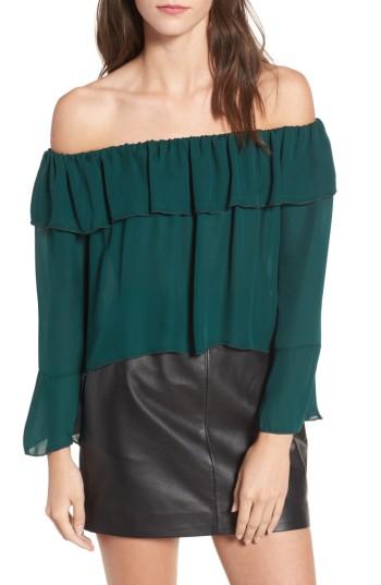 Women's Stone Cold Fox Kennedy Off The Shoulder Blouse - Green